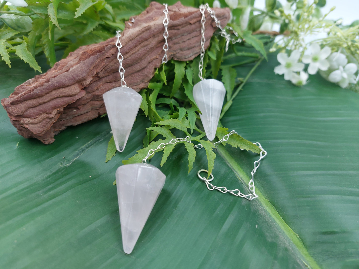 Rose Quartz Pendulum, Crystal Pendulum, Dowsing Pendulum, Divination Crystal