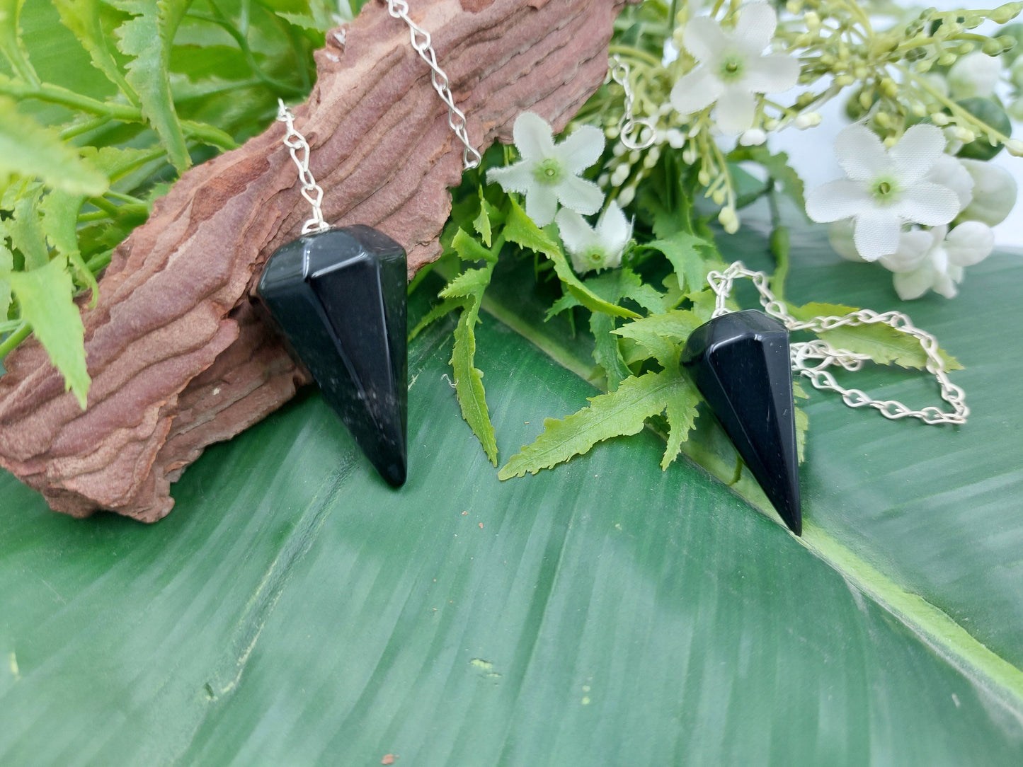 Obsidian Black Pendulum Healing Crystal Accessories Zodiac Mineral Stone