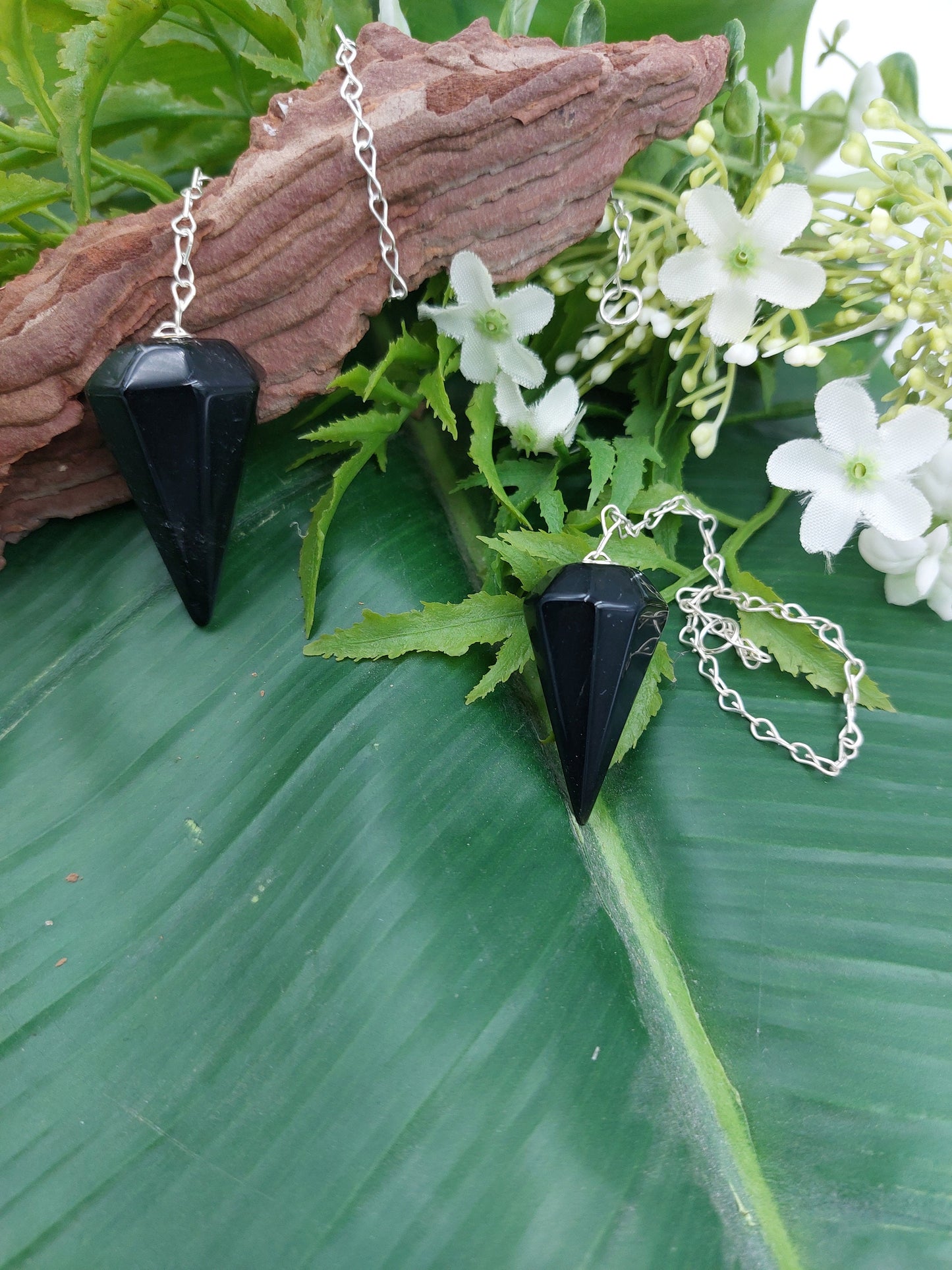 Obsidian Black Pendulum Healing Crystal Accessories Zodiac Mineral Stone