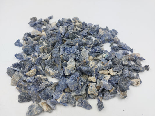 Sodalite Rough Crystal Chips, Tumbled Healing Gemstone, New Age Semi-Precious Rocks