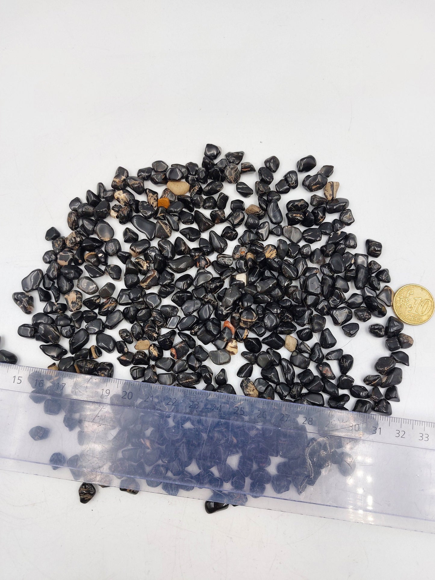 Black Tourmaline Polished Crystal Chips, Tumbled Healing Gemstone, New Age Polished Semi-Precious Rocks