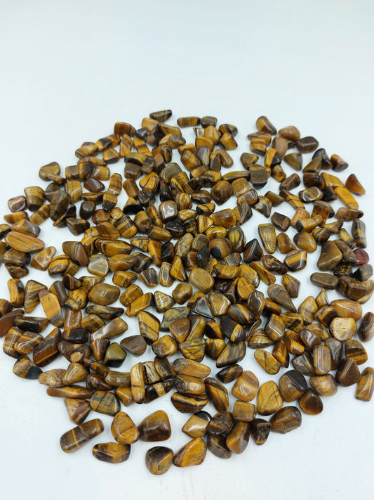 Tiger's Eye Yellow Polished Crystal Chips, Tumbled Healing Gemstone, New Age Polished Semi-Precious Rocks