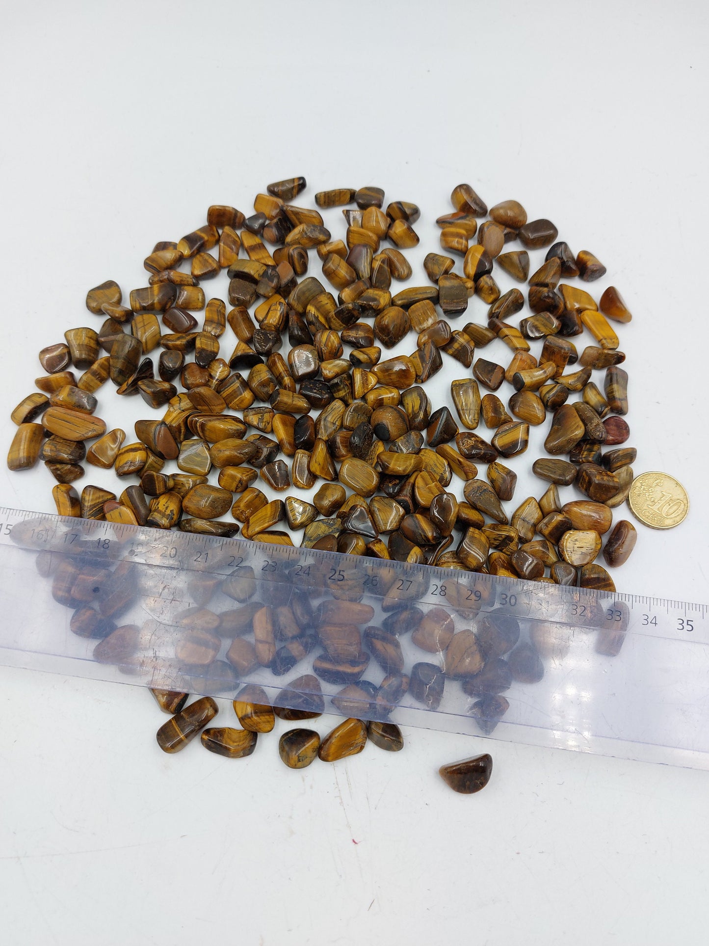 Tiger's Eye Yellow Polished Crystal Chips, Tumbled Healing Gemstone, New Age Polished Semi-Precious Rocks