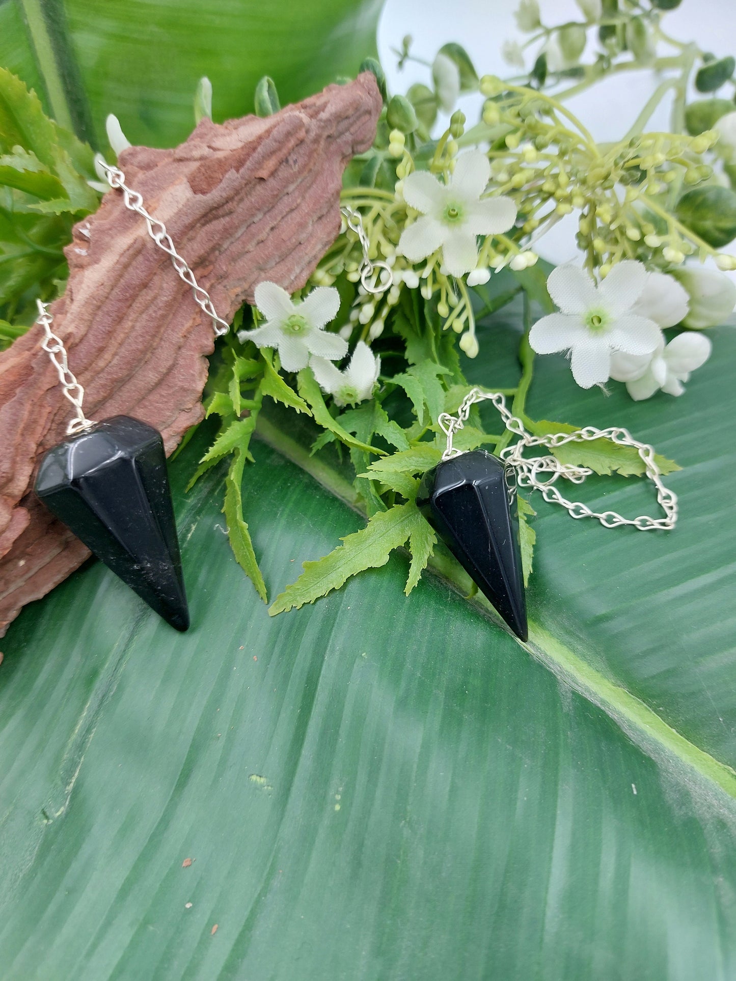 Obsidian Black Pendulum Healing Crystal Accessories Zodiac Mineral Stone