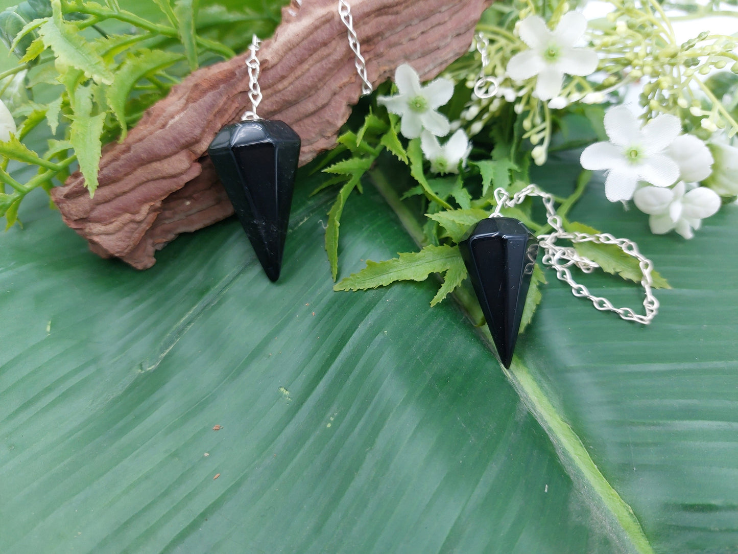 Obsidian Black Pendulum Healing Crystal Accessories Zodiac Mineral Stone