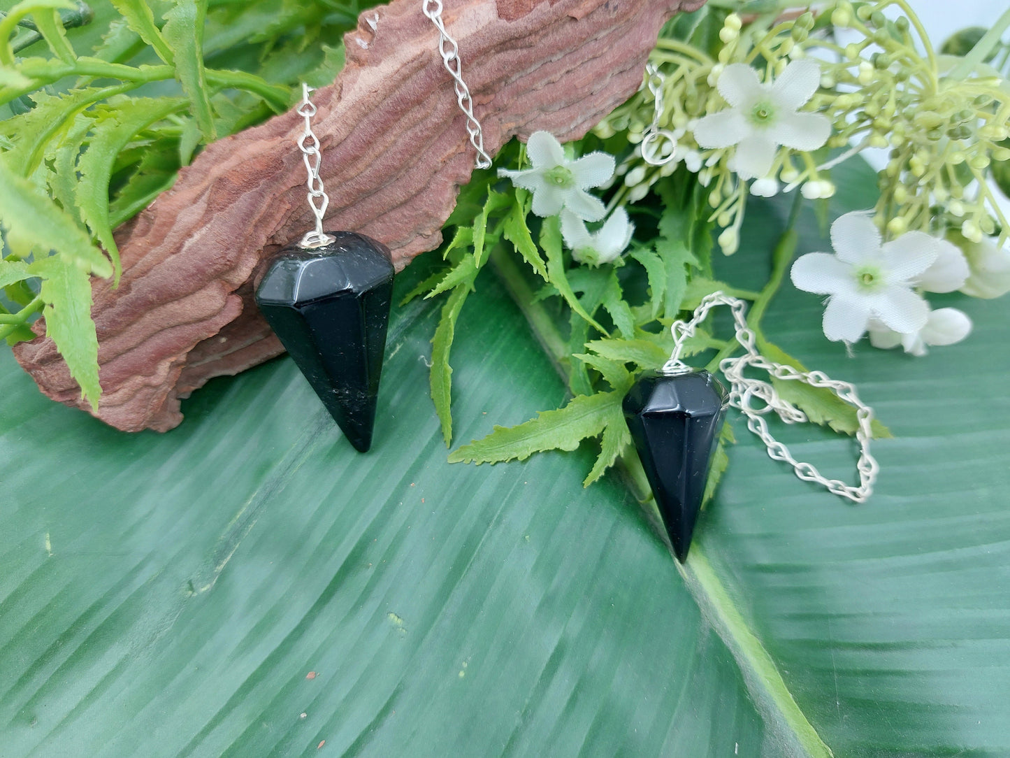 Obsidian Black Pendulum Healing Crystal Accessories Zodiac Mineral Stone