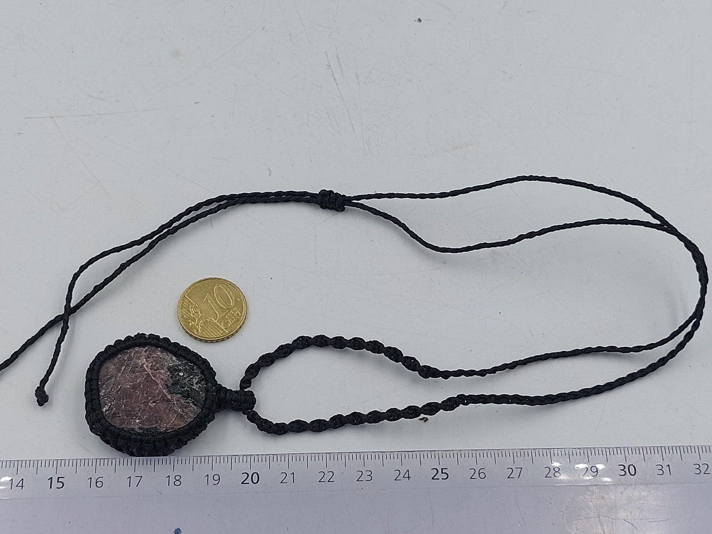 Natural HEXAGON Ruby with Black Tourmaline Handmade Wrapped Macrame Necklace - Healing Stone - Gift Idea - Protection