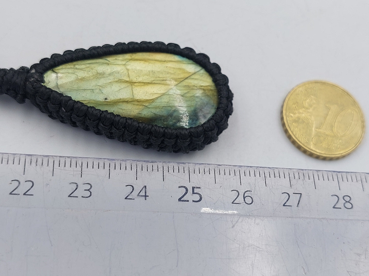 Labradorit Kristall Handgemachte Gewickelte Makramee Halskette