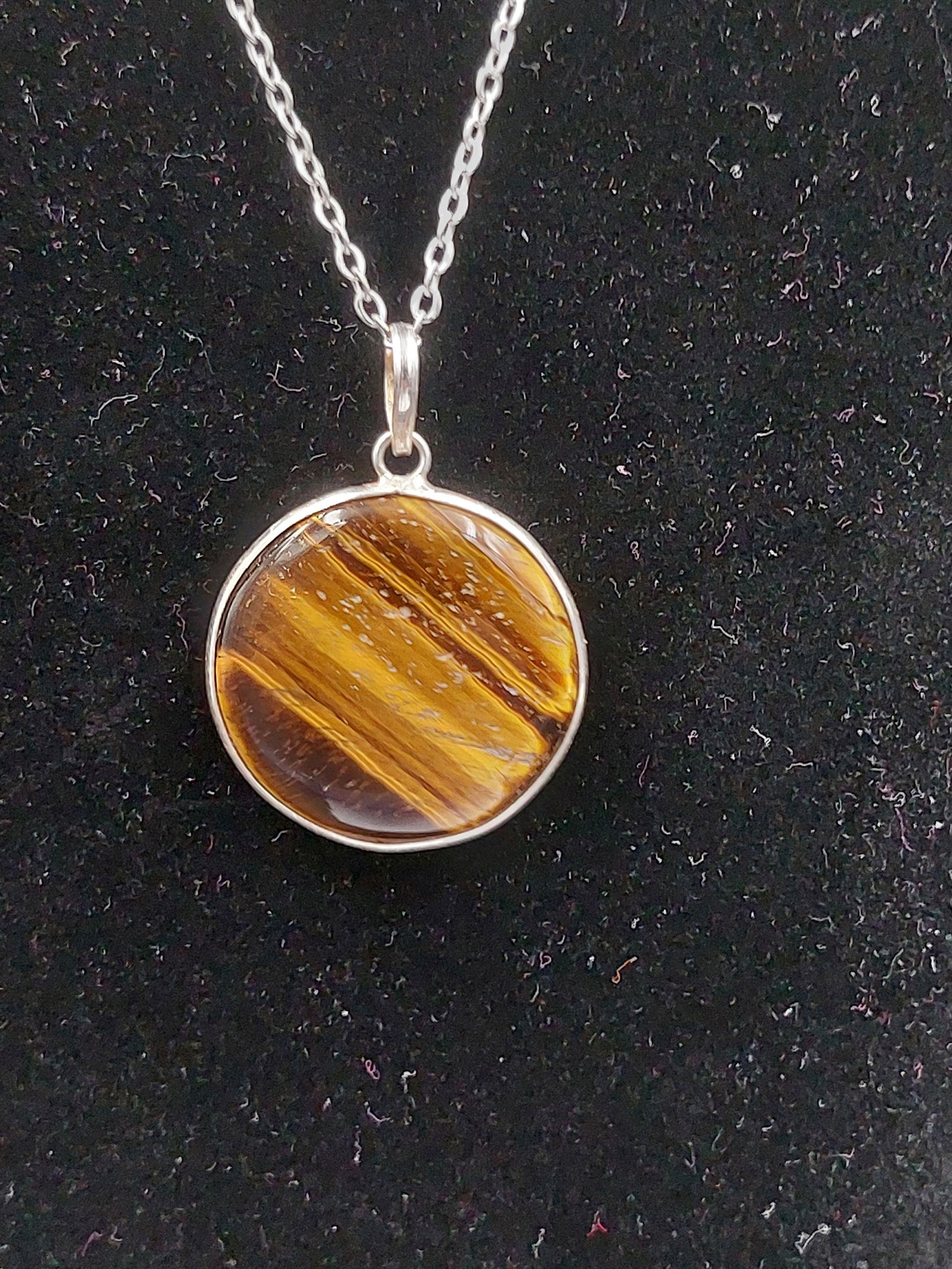 Tiger's Eye Crystal Necklace Silver 925
