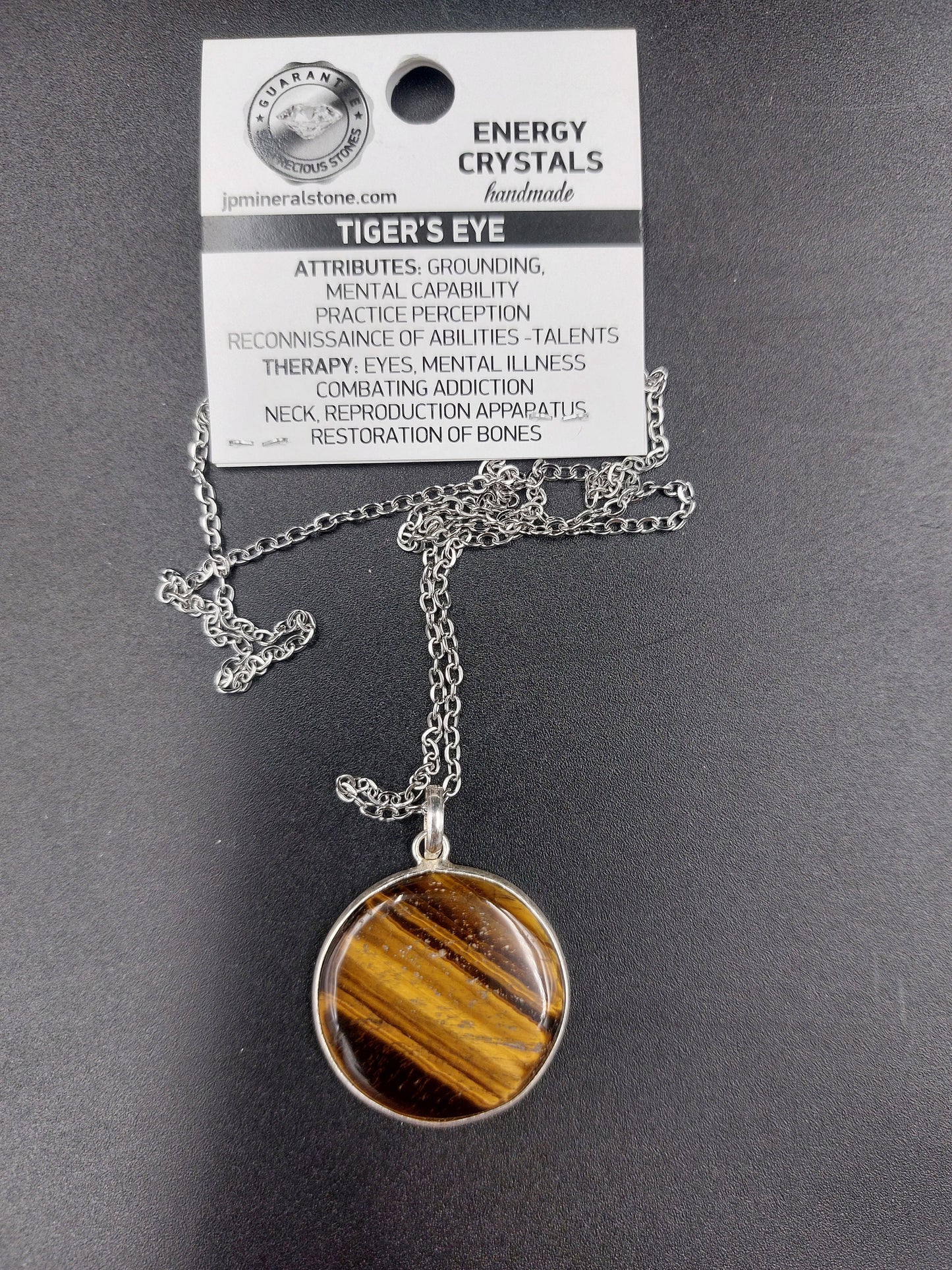 Tiger's Eye Crystal Necklace Silver 925