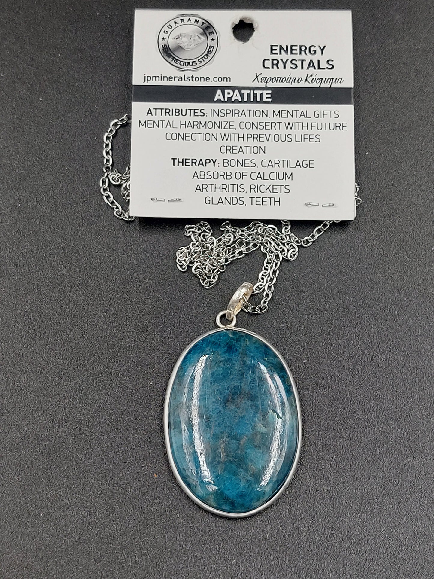 Apatite Crystal Sterling Silver 925 Necklace