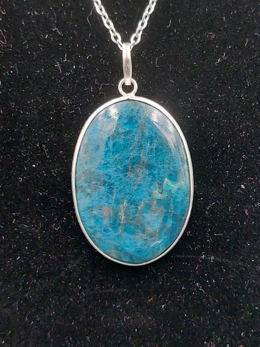 Apatite Crystal Sterling Silver 925 Necklace