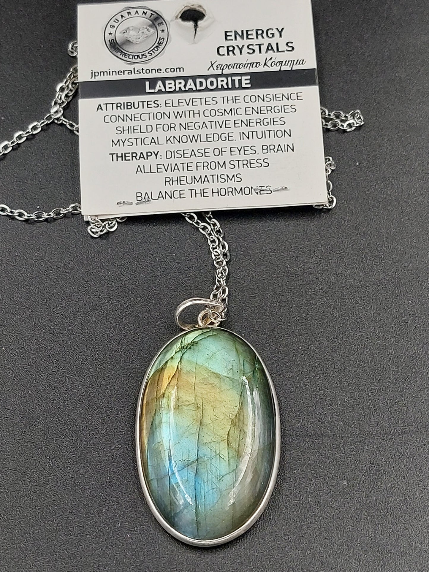 Luxury Labradorite Sterling Silver 925 Pendant Cabochon Cut Healing Crystal Accessories Zodiac Mineral Stone