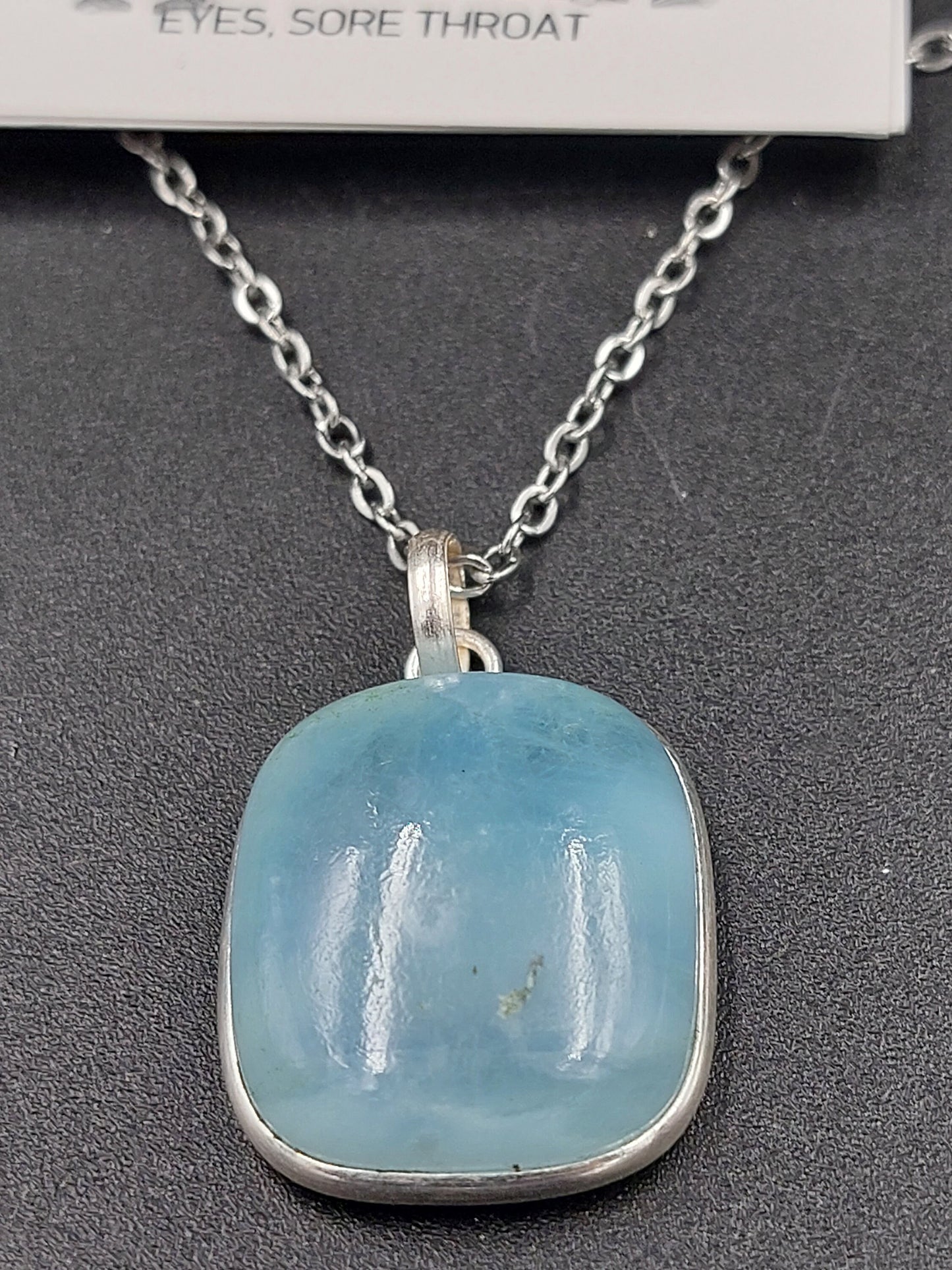 Aquamarine Crystal Necklace Silver 925 Top Quality