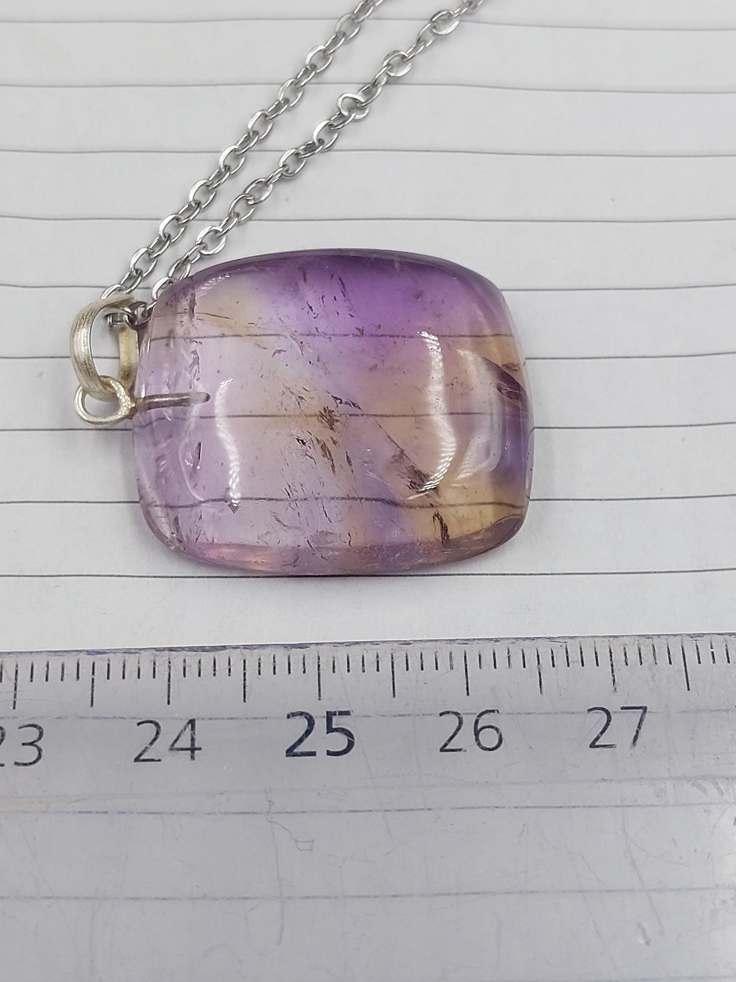 Ametrine Crystal Necklace Silver Plated