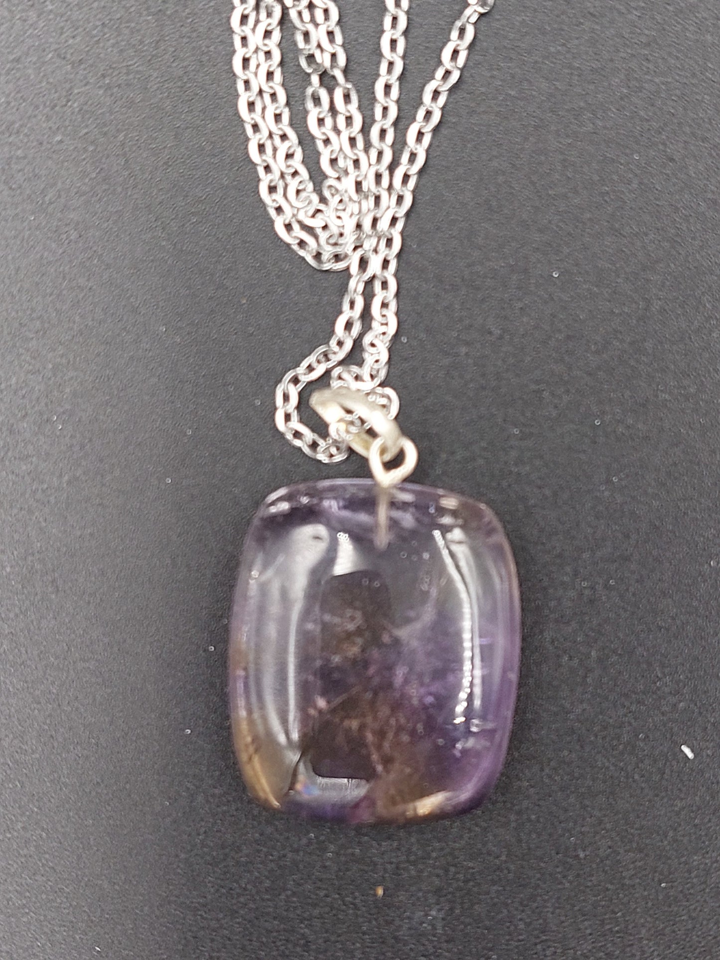Ametrine Crystal Necklace Silver Plated