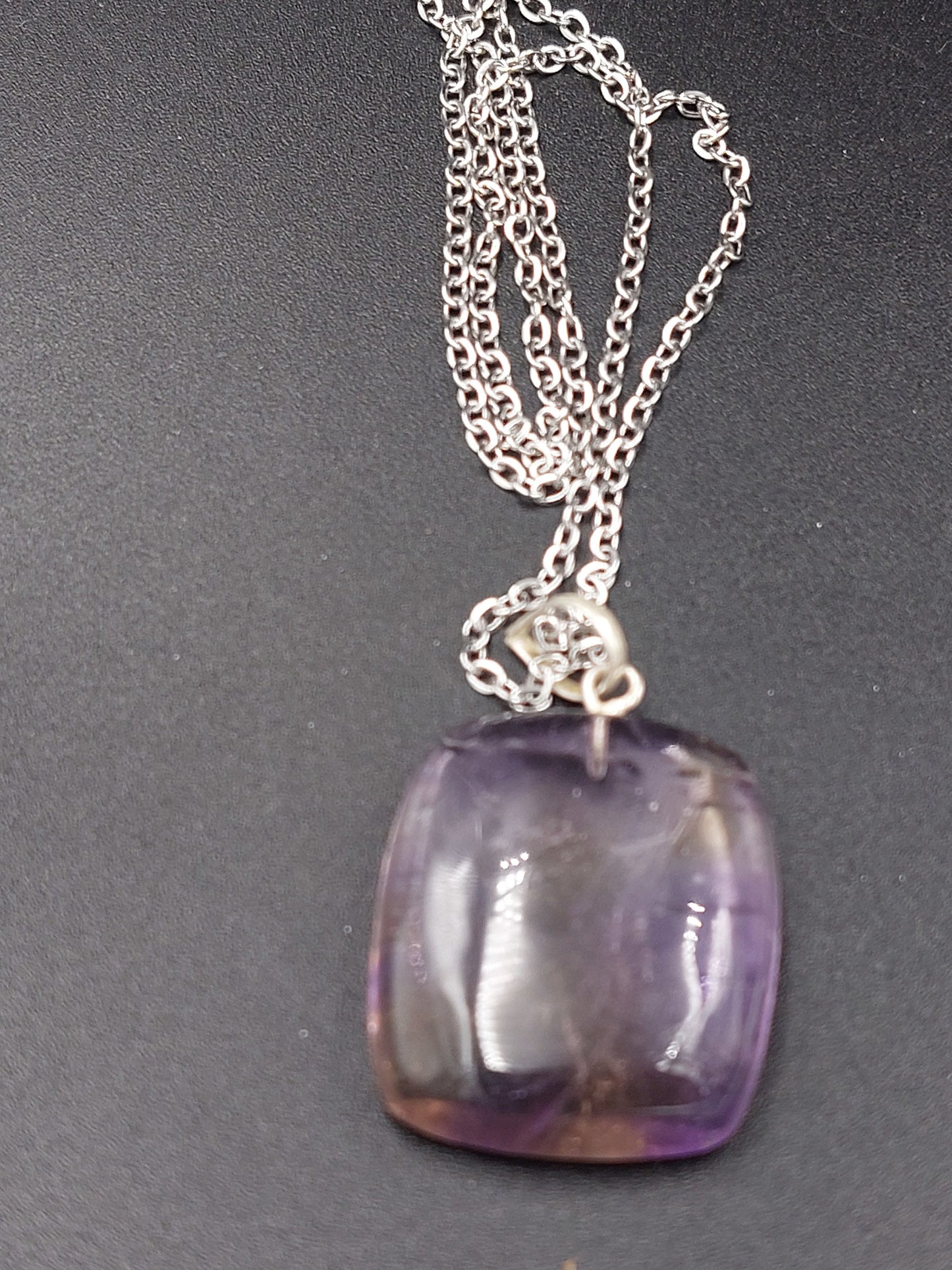 Ametrine Crystal Necklace Silver Plated