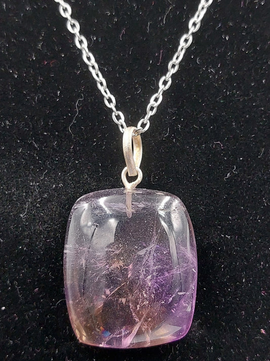 Ametrine Crystal Necklace Silver Plated