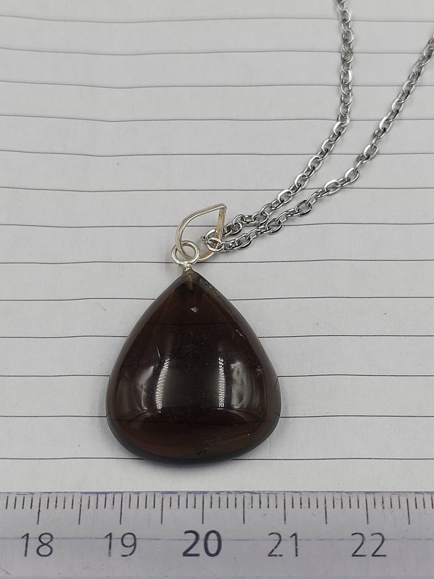 Smoky Quartz Crystal Necklace Silver Plated