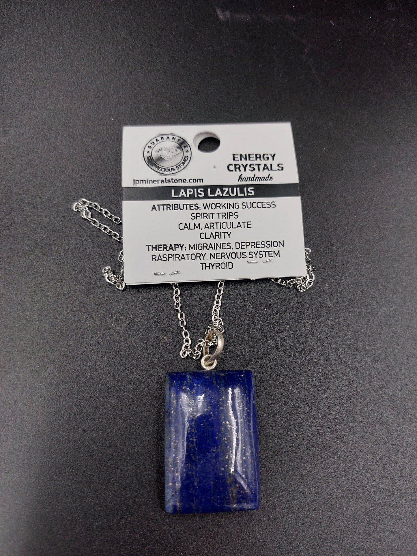 Lapis Lazuli Crystal Necklace Silver 925