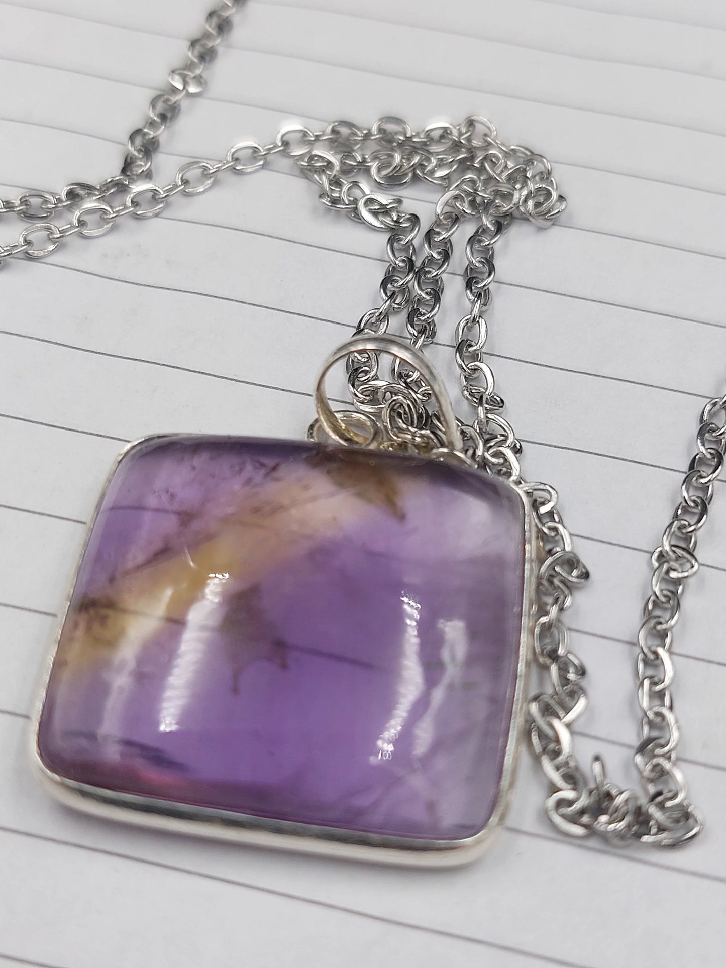 Ametrine Crystal Sterling Silver 925 Necklace
