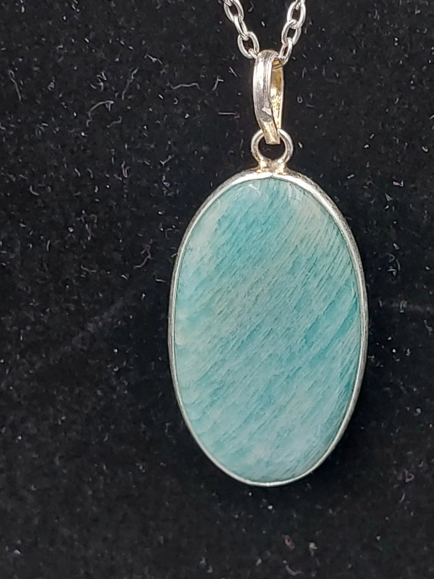 Amazonite Crystal Sterling Silver 925 Necklace