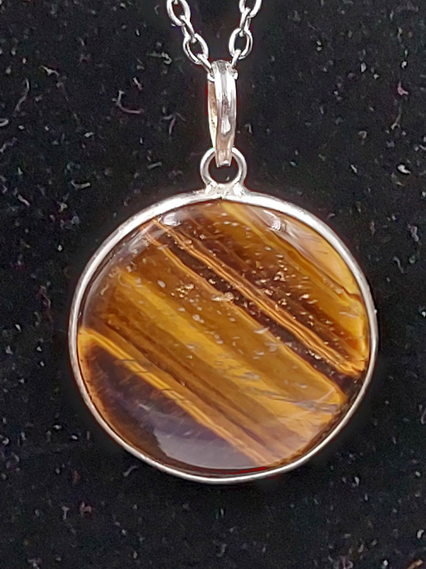 Tiger's Eye Crystal Necklace Silver 925