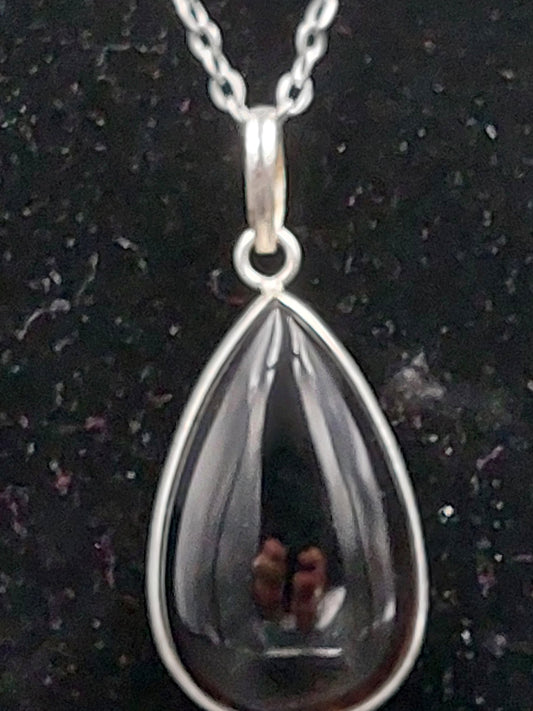 Luxury Smoked Quartz Sterling Silver 925 Pendant Cabochon Cut Healing Crystal Accessories Zodiac Mineral Stone