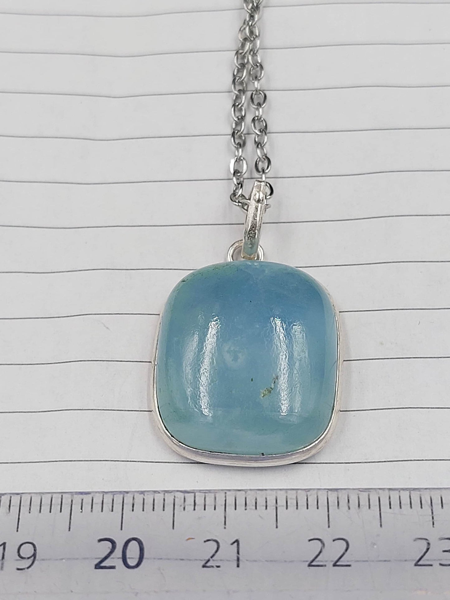 Aquamarine Crystal Necklace Silver 925 Top Quality