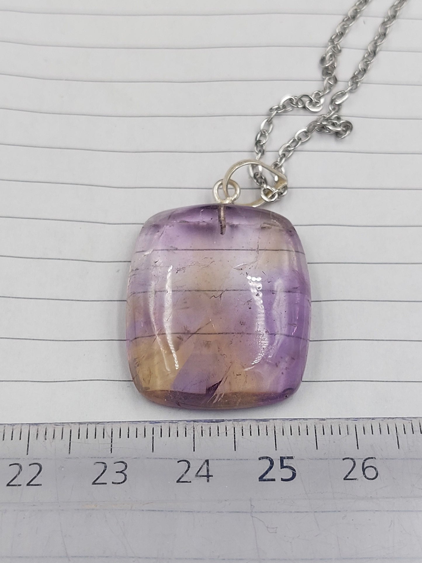 Ametrine Crystal Necklace Silver Plated