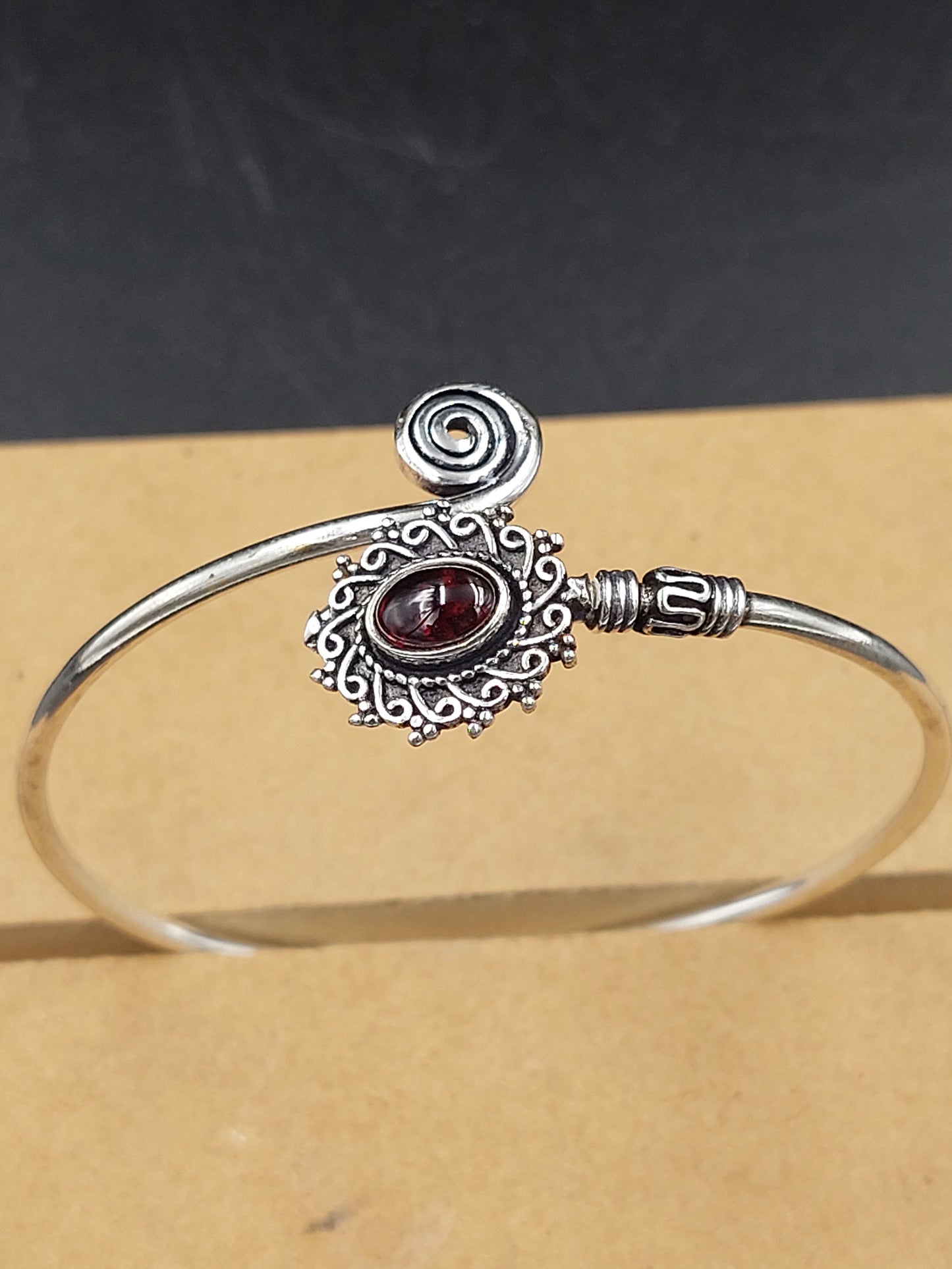 Garnet Crystal Silver Plated bracelet