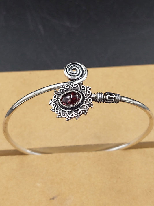 Garnet Crystal Silver Plated bracelet