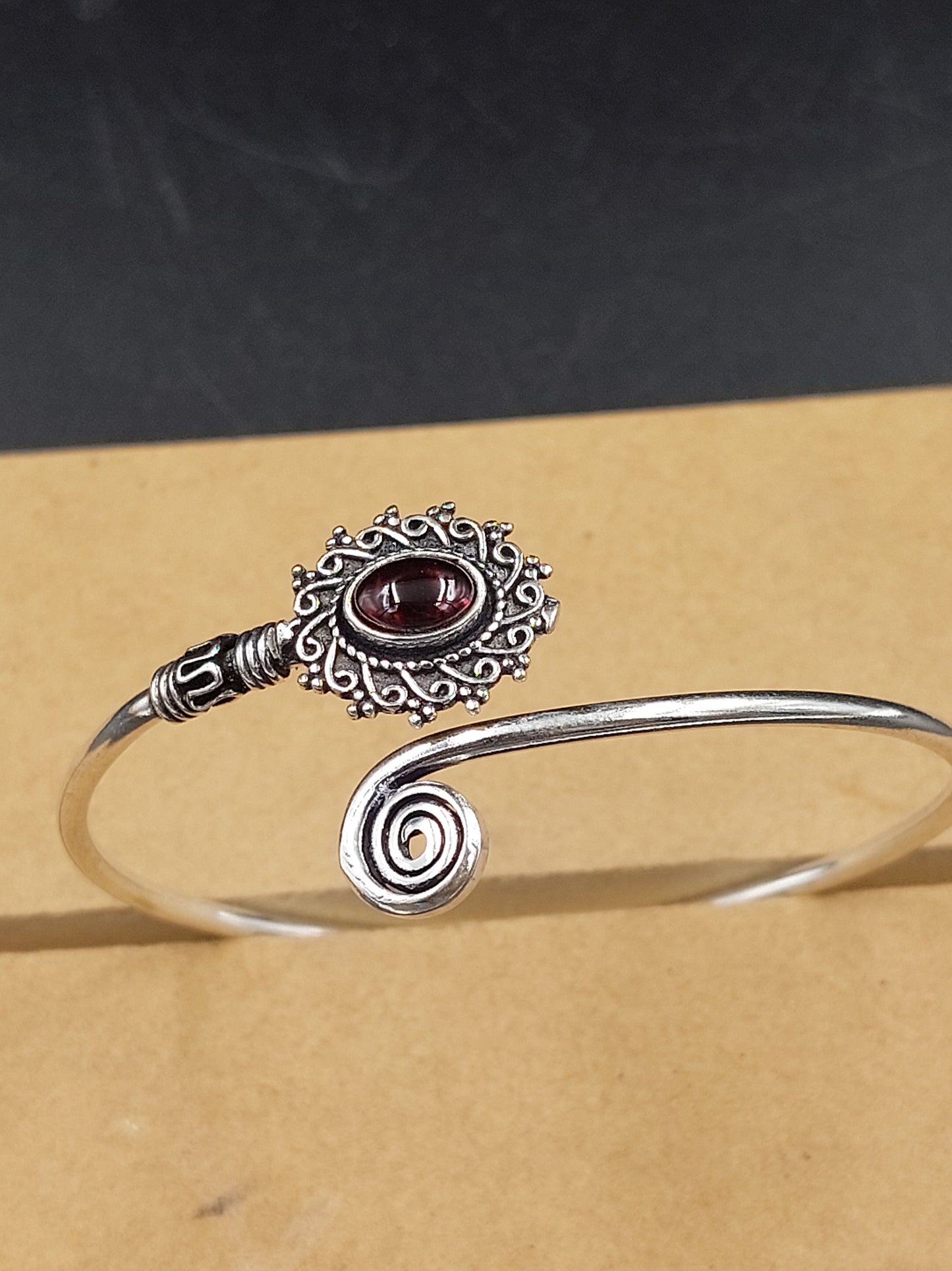 Garnet Crystal Silver Plated bracelet