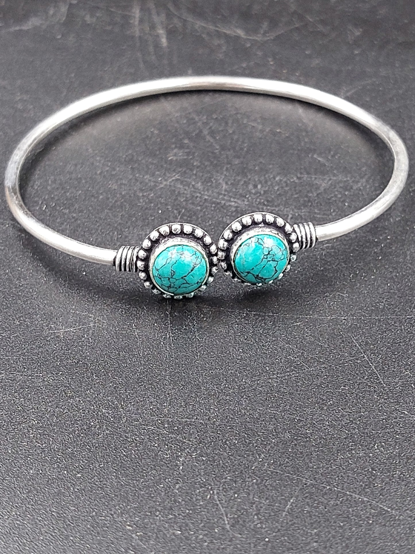 Turquoise Crystal Bracelet Silver Plated