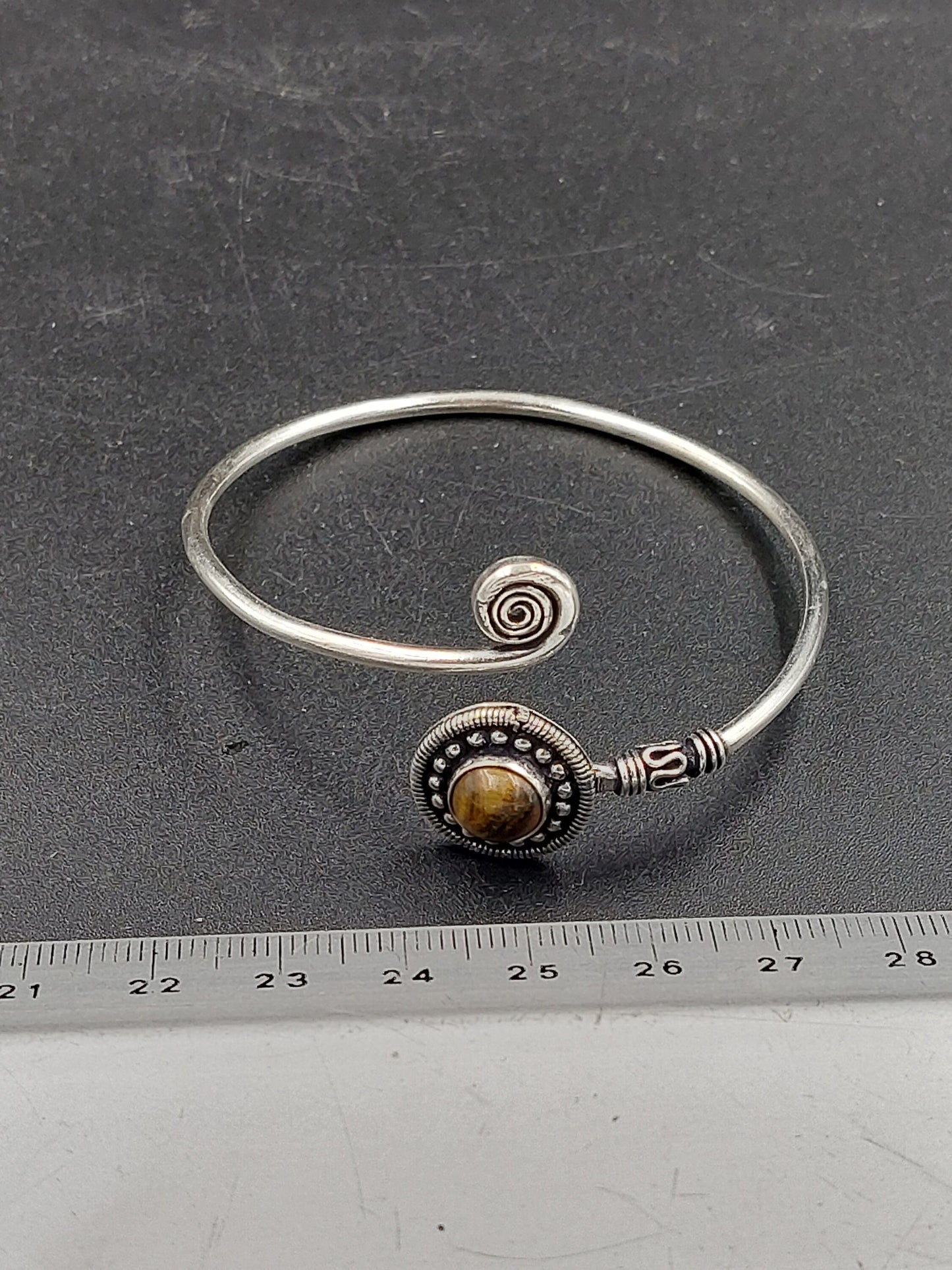 Tiger's Eye Crystal Silver Plated Bracelet