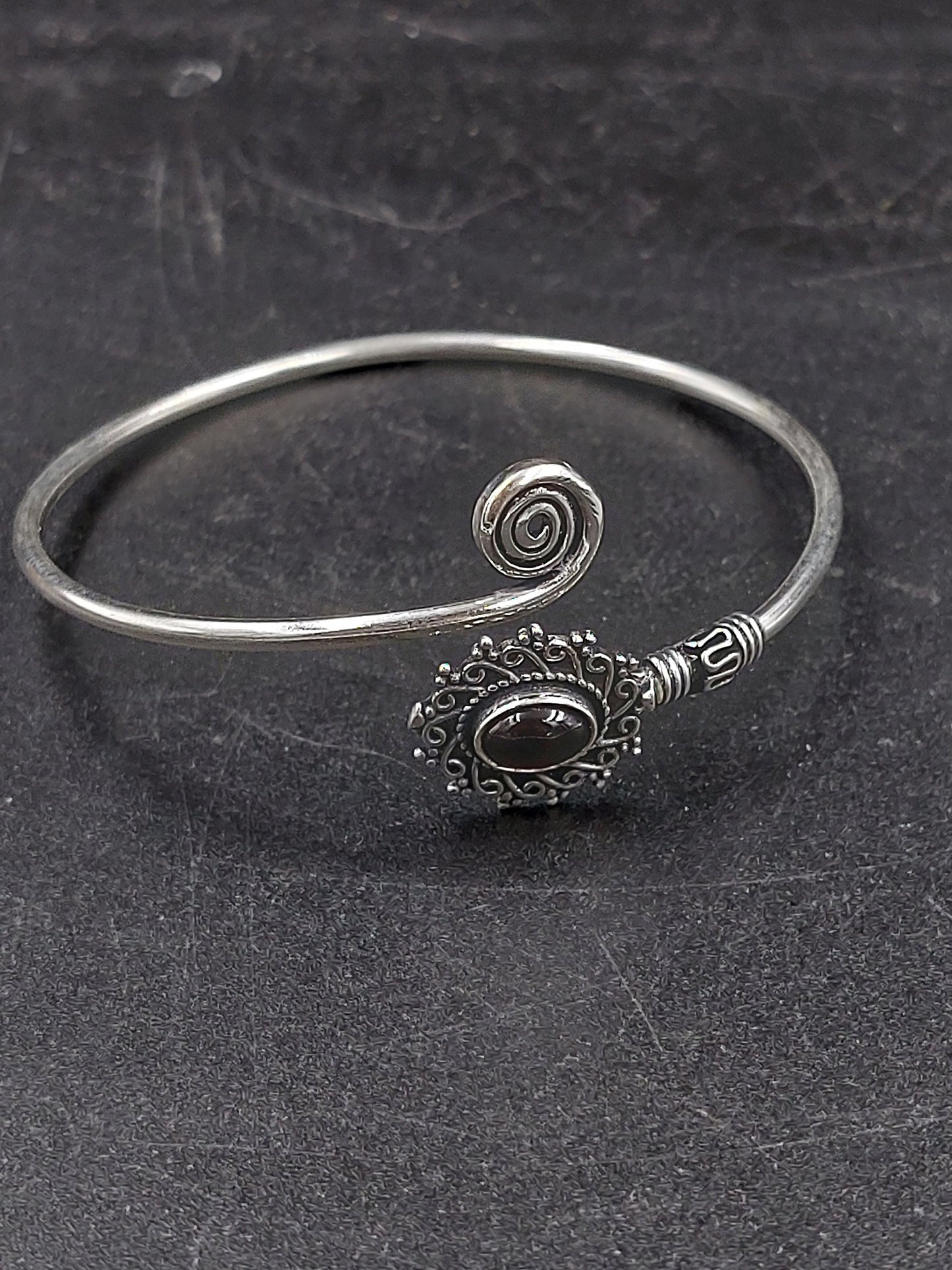 Garnet Crystal Silver Plated bracelet