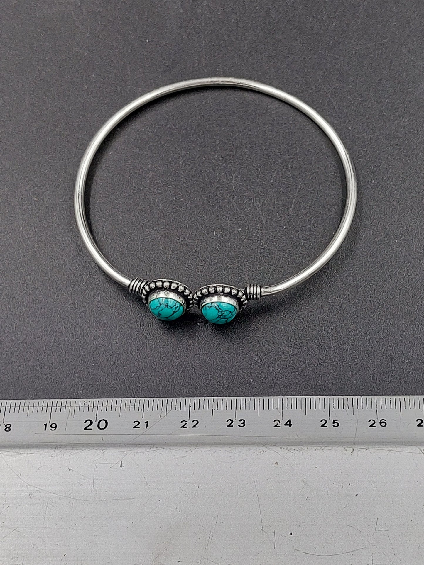 Turquoise Crystal Bracelet Silver Plated
