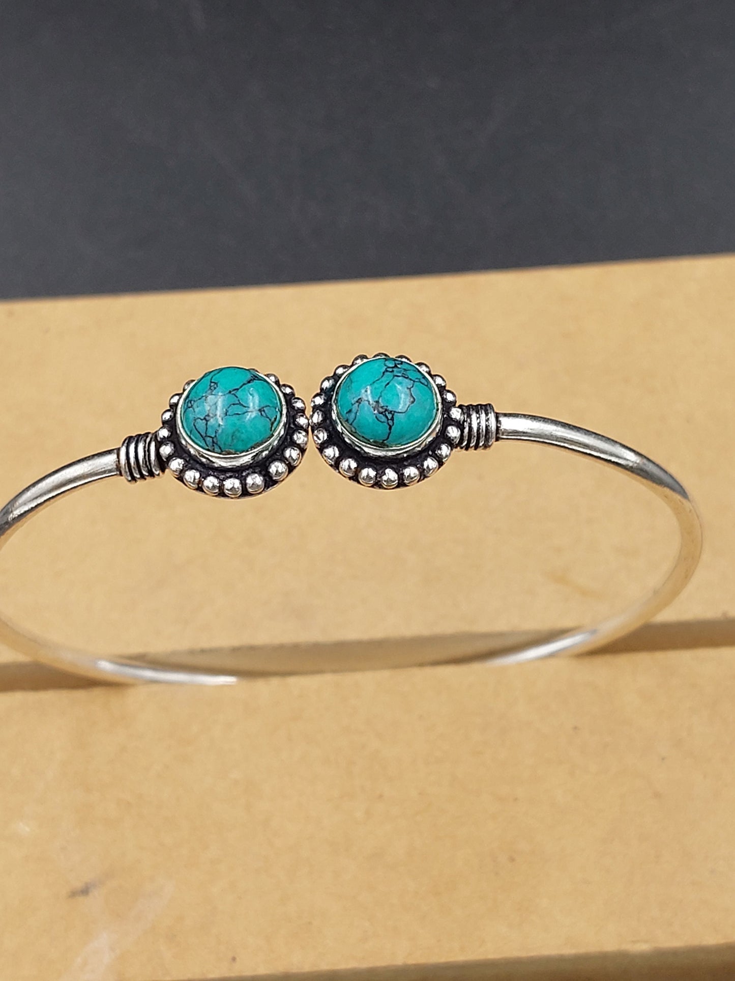 Turquoise Crystal Bracelet Silver Plated