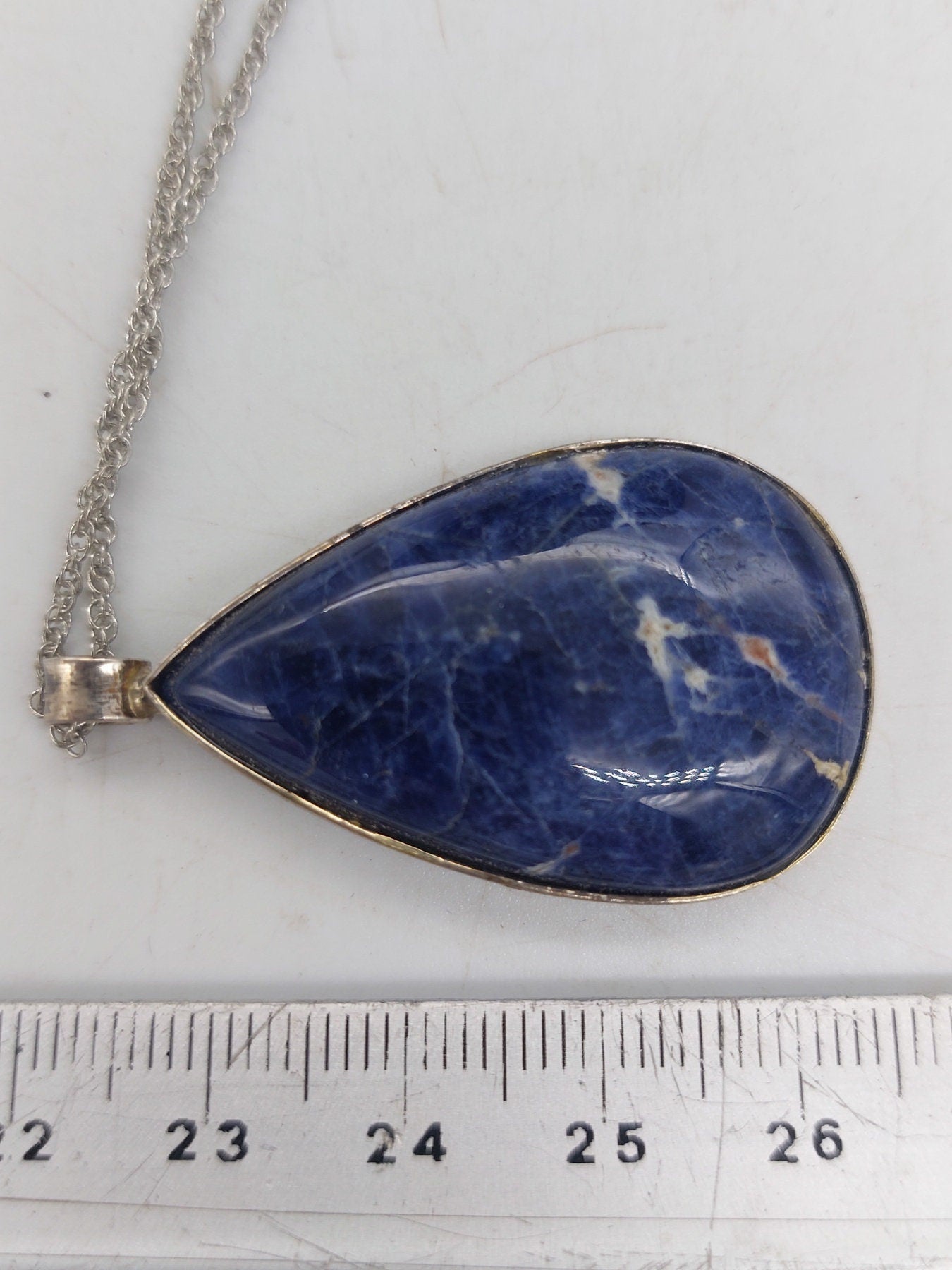 Sodalite Sterling Silver 925 Pendant Cabochon Cut Healing Crystal
