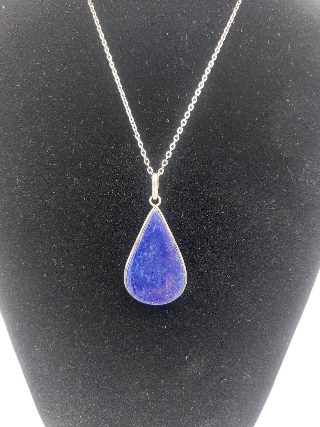 Lapis Lazuli Sterling Silver 925 Pendant Cabochon Cut Healing Crystal