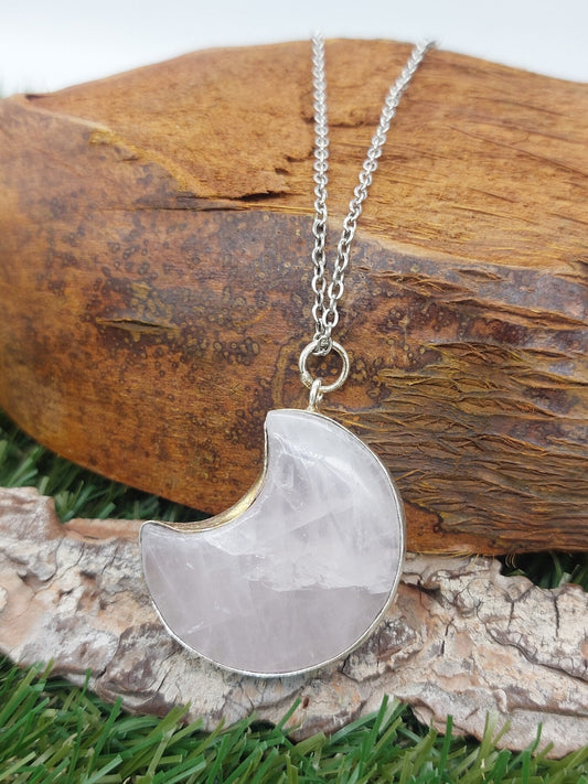 Rose Quartz Silver Plated Brass Necklace