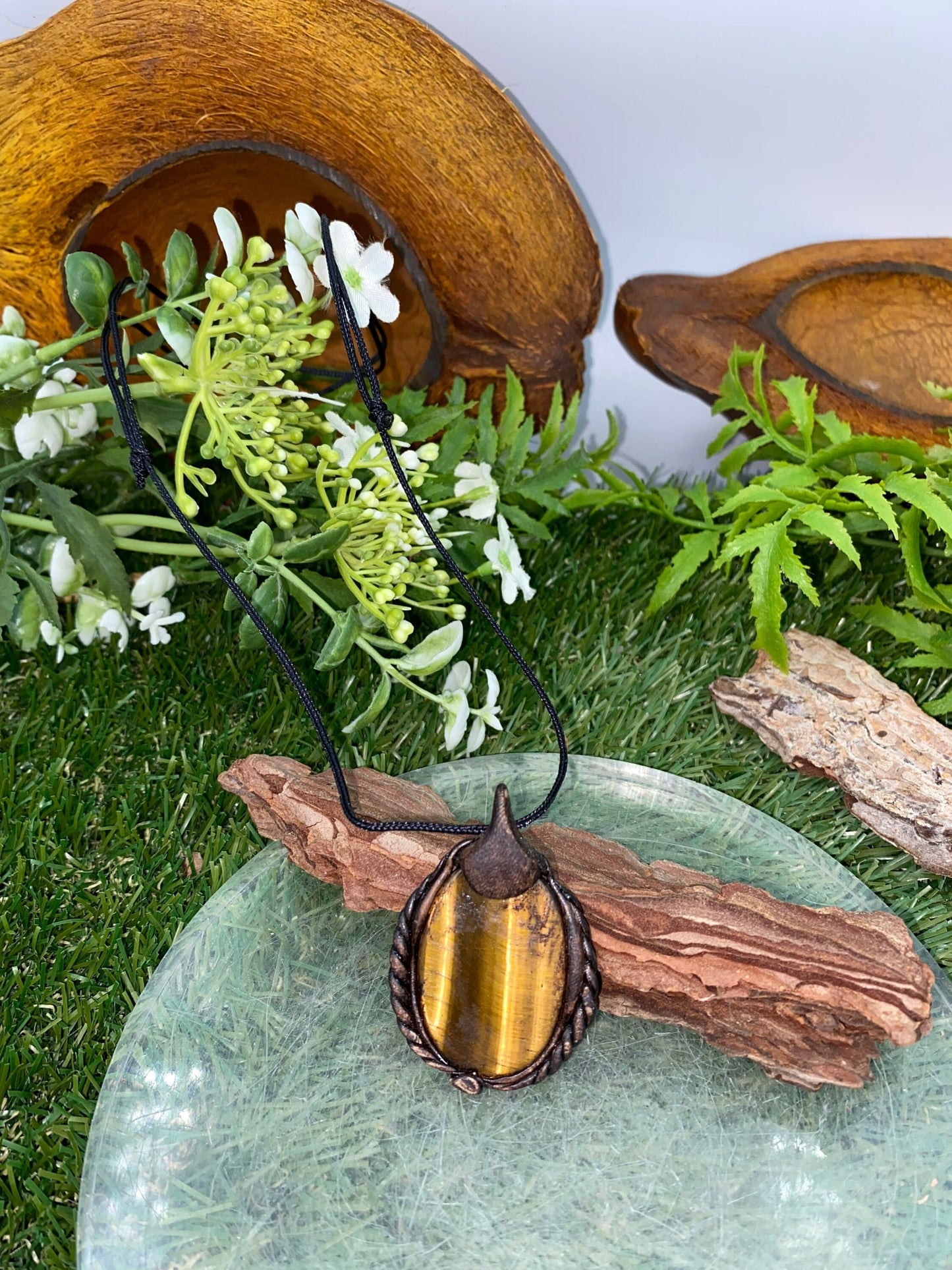 Handmade Necklace Tiger's Eye Crystal