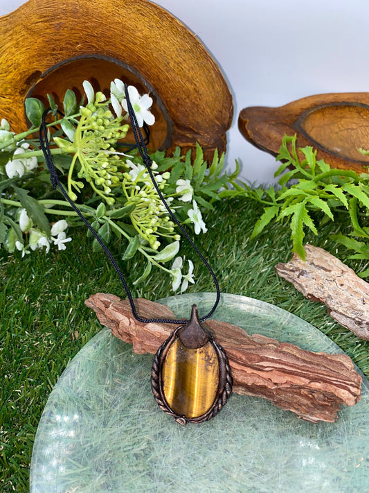 Handmade Necklace Tiger's Eye Crystal