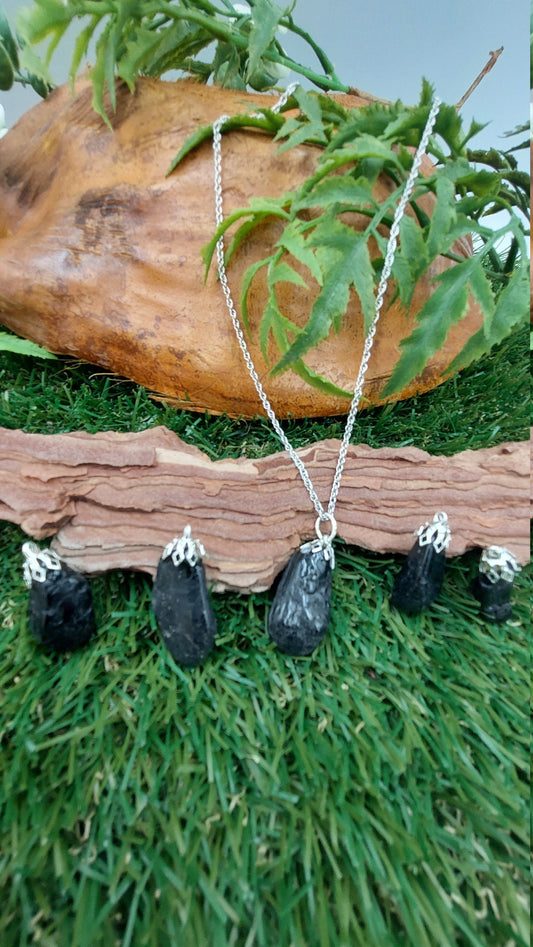 Black Tourmaline Crystal Necklace
