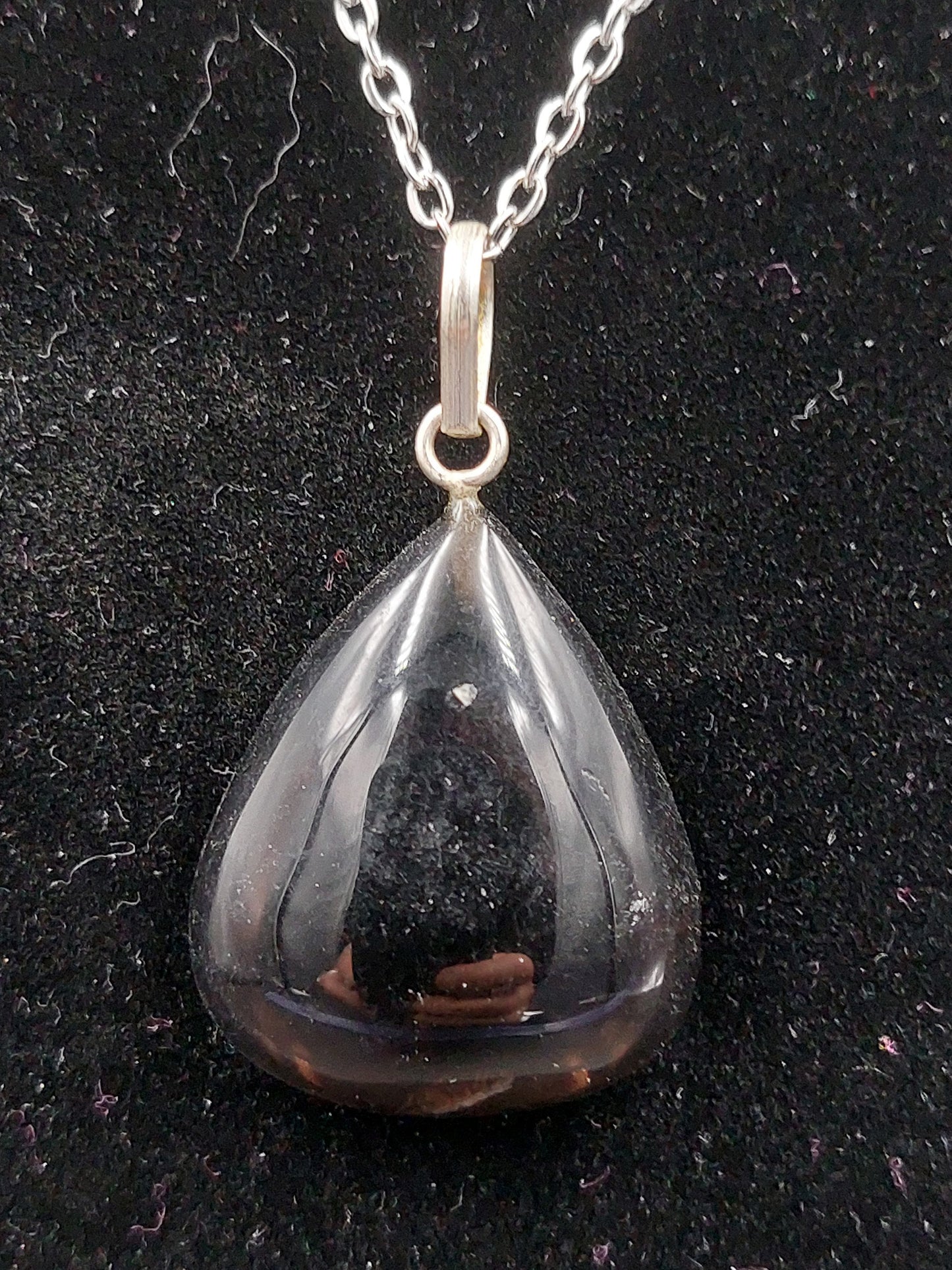 Smoky Quartz Crystal Necklace Silver Plated