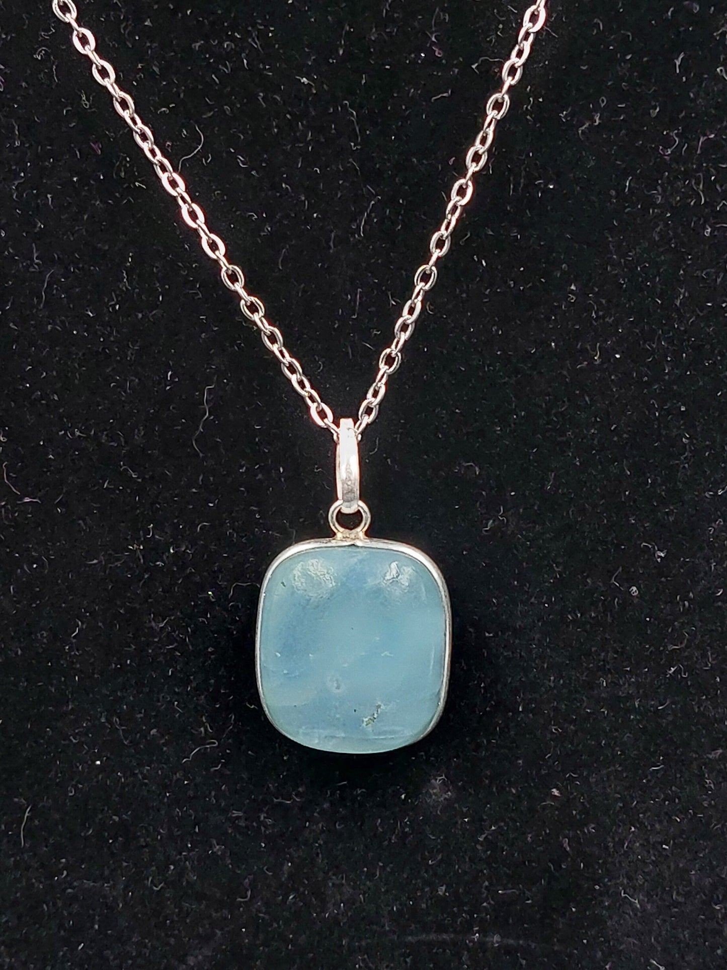 Aquamarine Crystal Necklace Silver 925 Top Quality