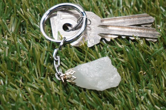Natural Aqua Marine Crystal Keychain