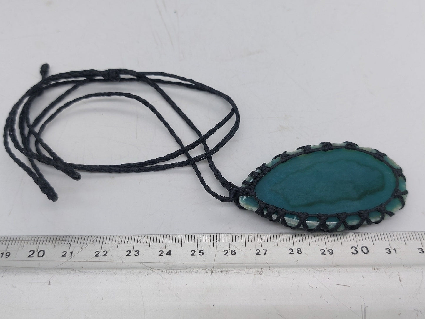 Green Agate Crystal Macrame Necklace