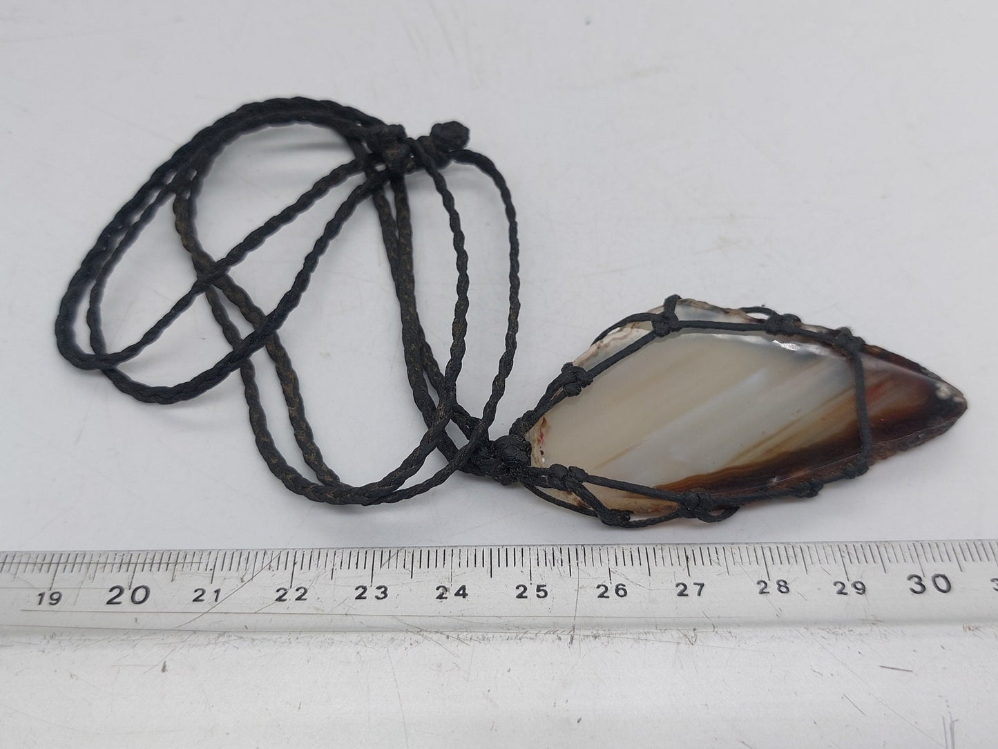 Agate Crystal Macrame Necklace