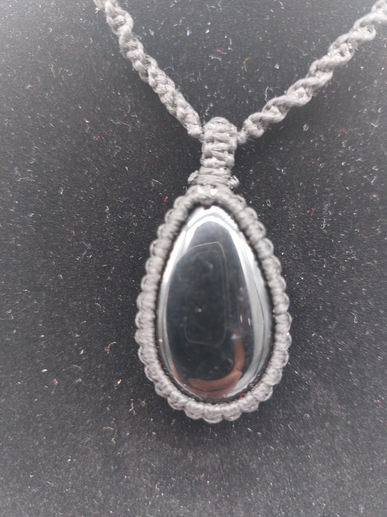 Smoky Quartz Crystal Macrame Necklace